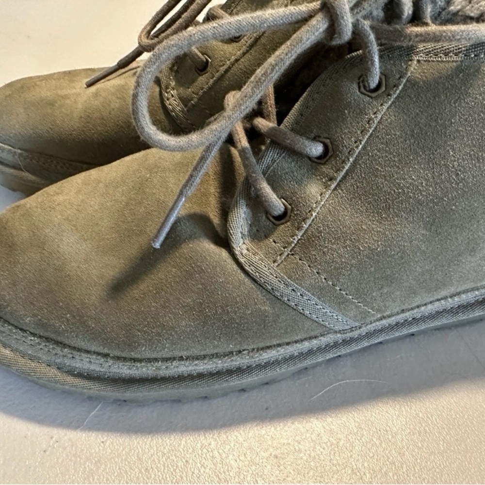 UGG Suede Lace-Up Boots - Olive Green